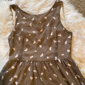 Audrey 3+1 low back heart print dress